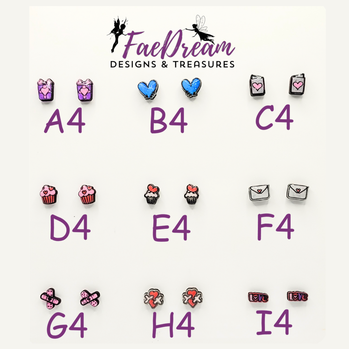 Handcrafted Valentines Day Stud Earrings - Be My Valentine Collection