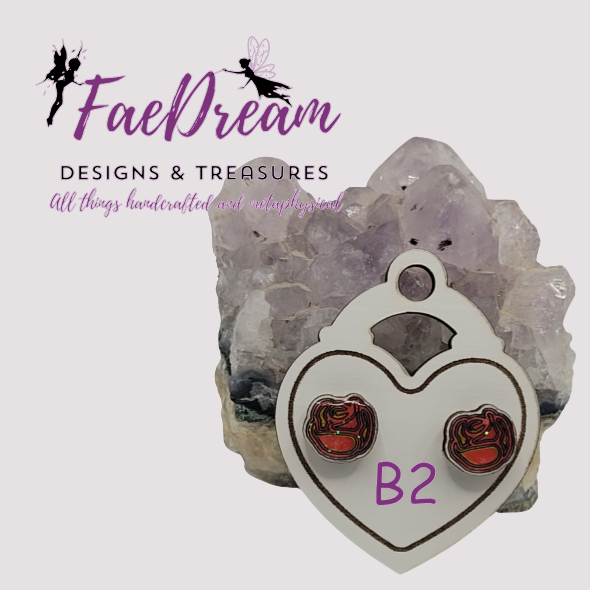 Handcrafted Valentines Day Stud Earrings - Sweethearts Collection