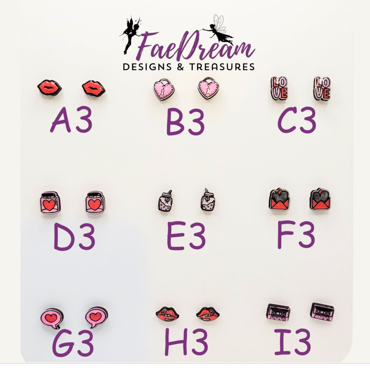 Handcrafted Valentines Day Stud Earrings - Red Hot! Collection