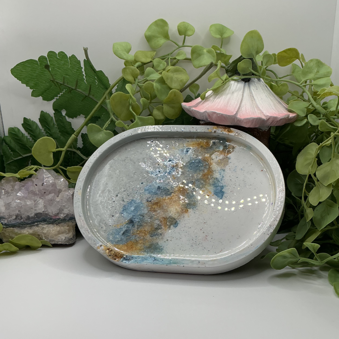 Oval Geode Trinket Tray - Small