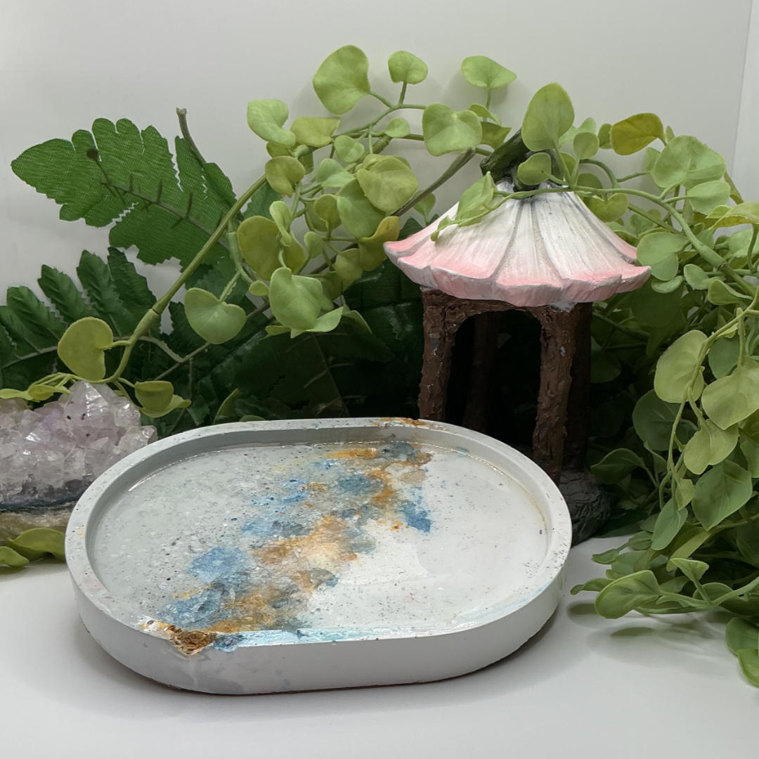 Oval Geode Trinket Tray - Small