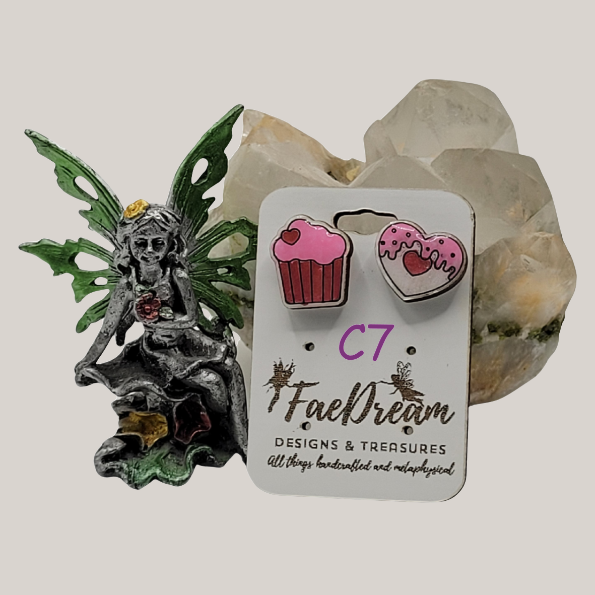 Handcrafted Valentines Day Stud Earrings - Sweet Treats Collection