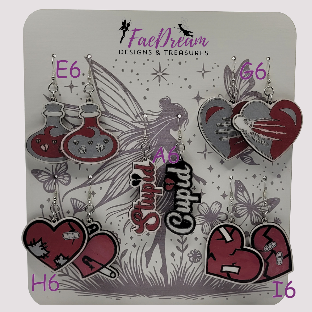 Handcrafted Valentines Day Hanging Earrings - Stupid Cupid Collection