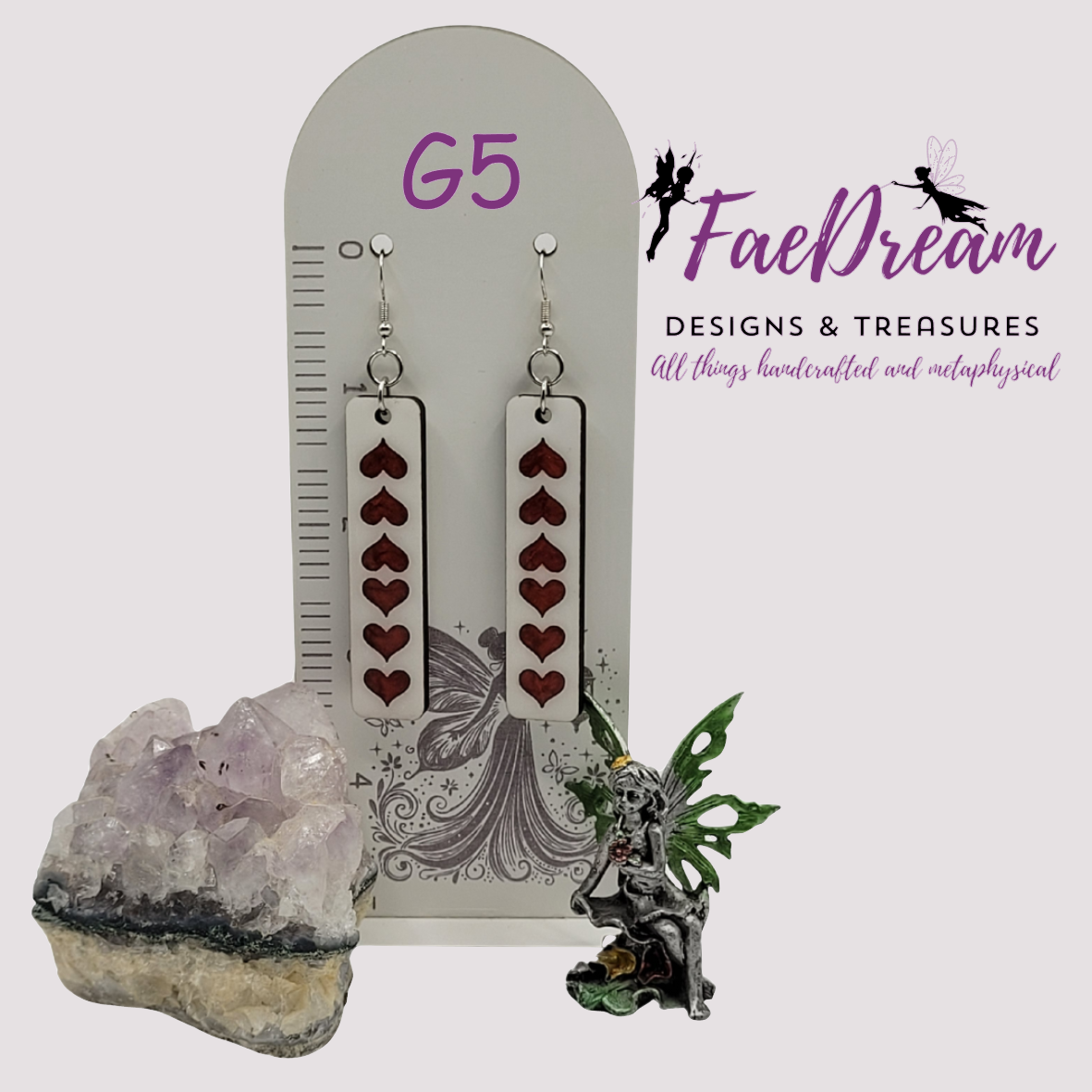Handcrafted Valentines Day Hanging Earrings - True Love Collection
