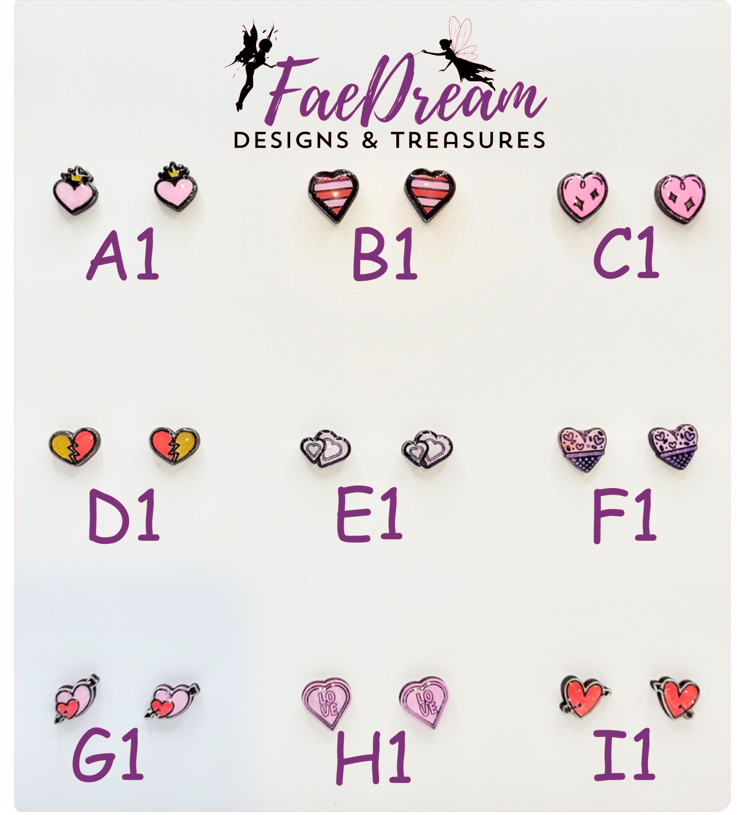 Handcrafted Valentines Day Stud Earrings - Hearts Galore Collection