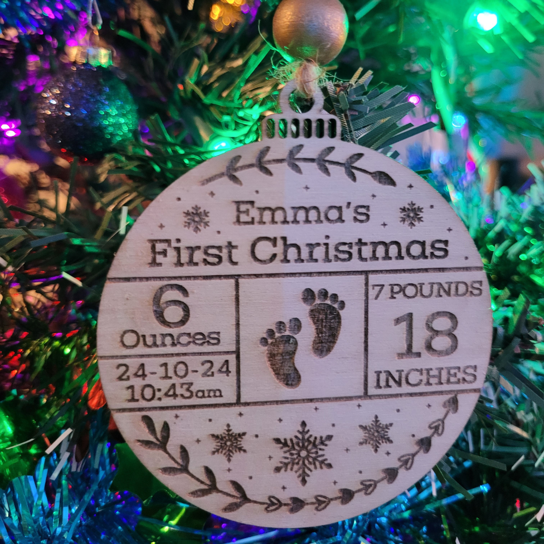 Personalized Wooden Christmas Ornaments - More than 20 Festive Styles to Choose From - Custom Christmas Tree Ornaments - Christmas Baubles