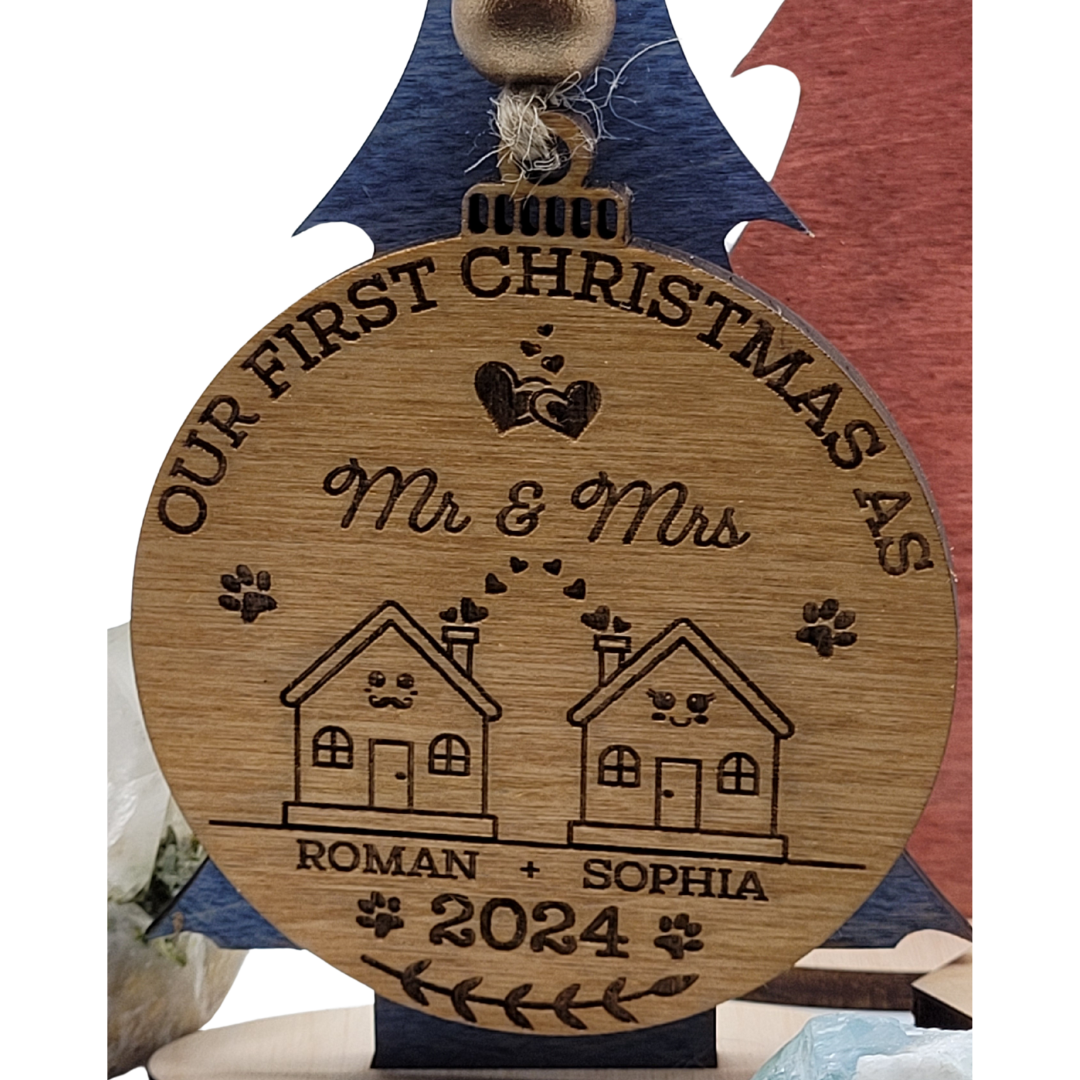 Personalized Wooden Christmas Ornaments - More than 20 Festive Styles to Choose From - Custom Christmas Tree Ornaments - Christmas Baubles