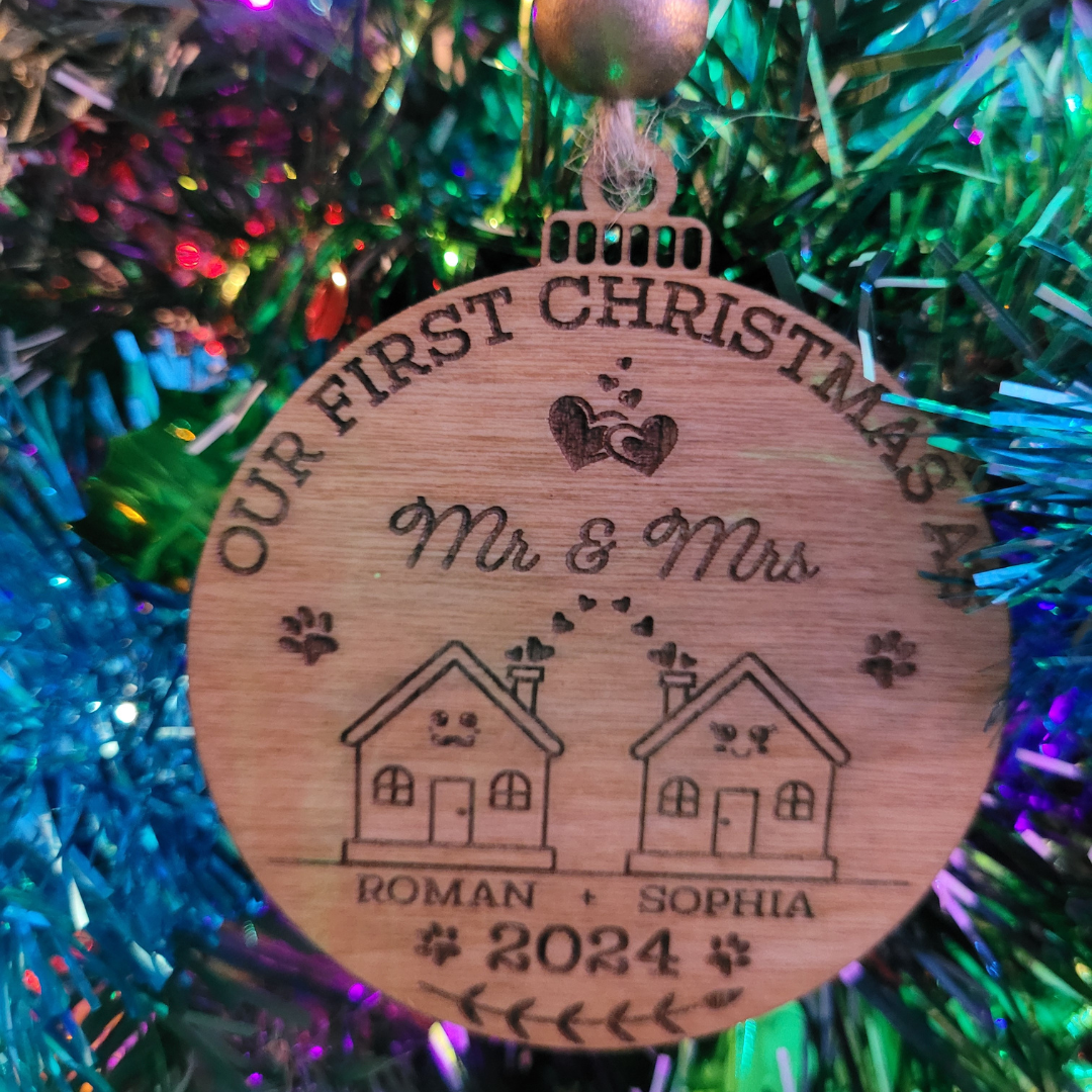 Personalized Wooden Christmas Ornaments - More than 20 Festive Styles to Choose From - Custom Christmas Tree Ornaments - Christmas Baubles