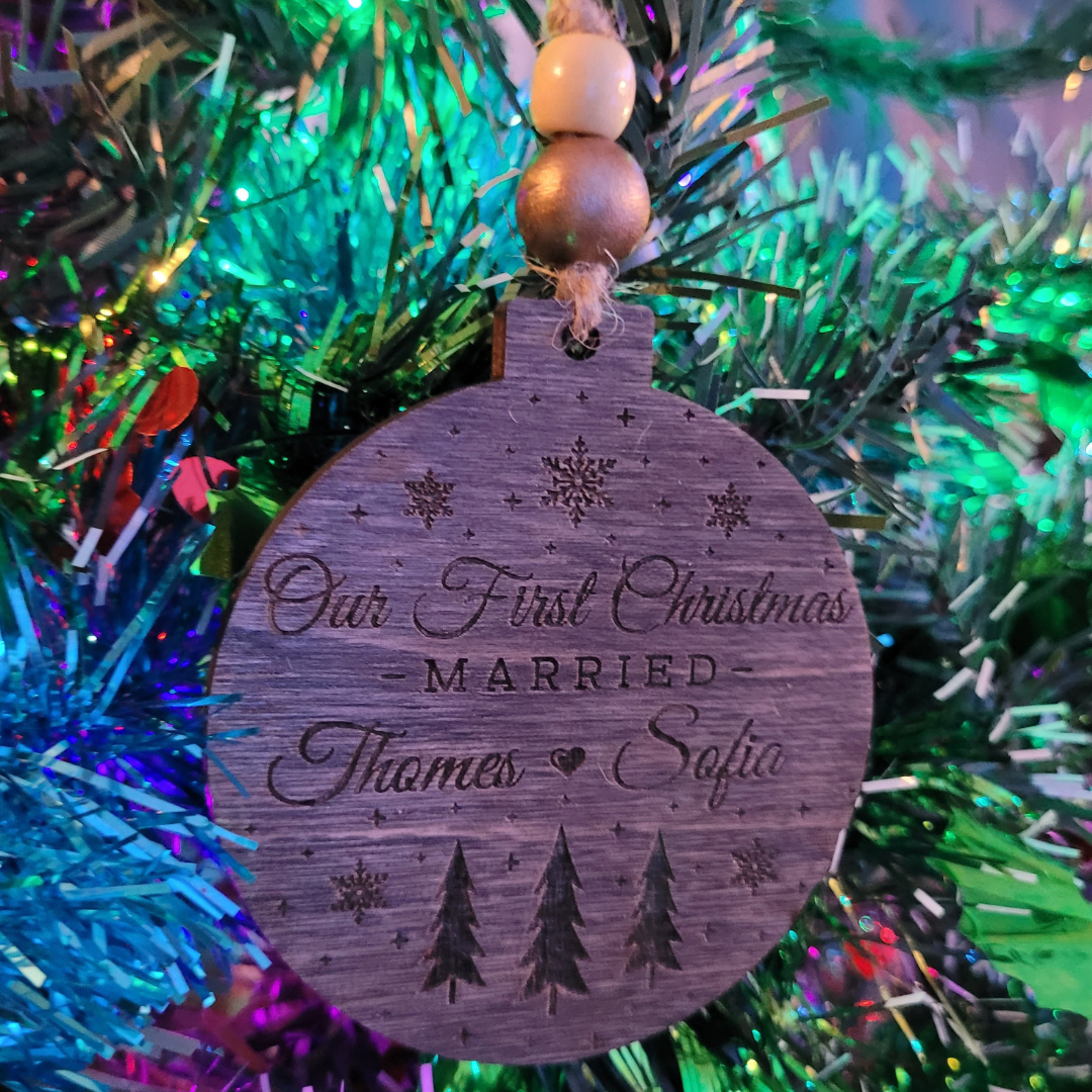 Personalized Wooden Christmas Ornaments - More than 20 Festive Styles to Choose From - Custom Christmas Tree Ornaments - Christmas Baubles