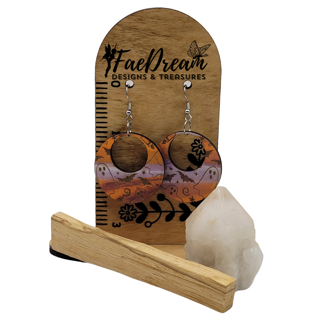 Hand made wooden earrings