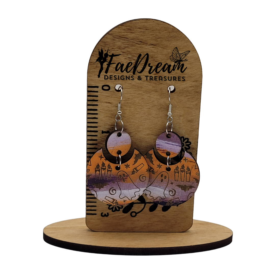 Hand made wooden earrings