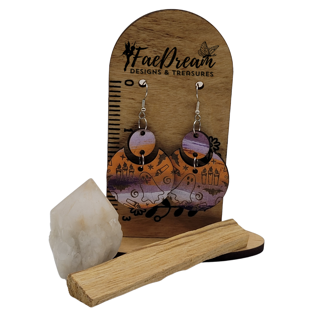 Hand made wooden earrings