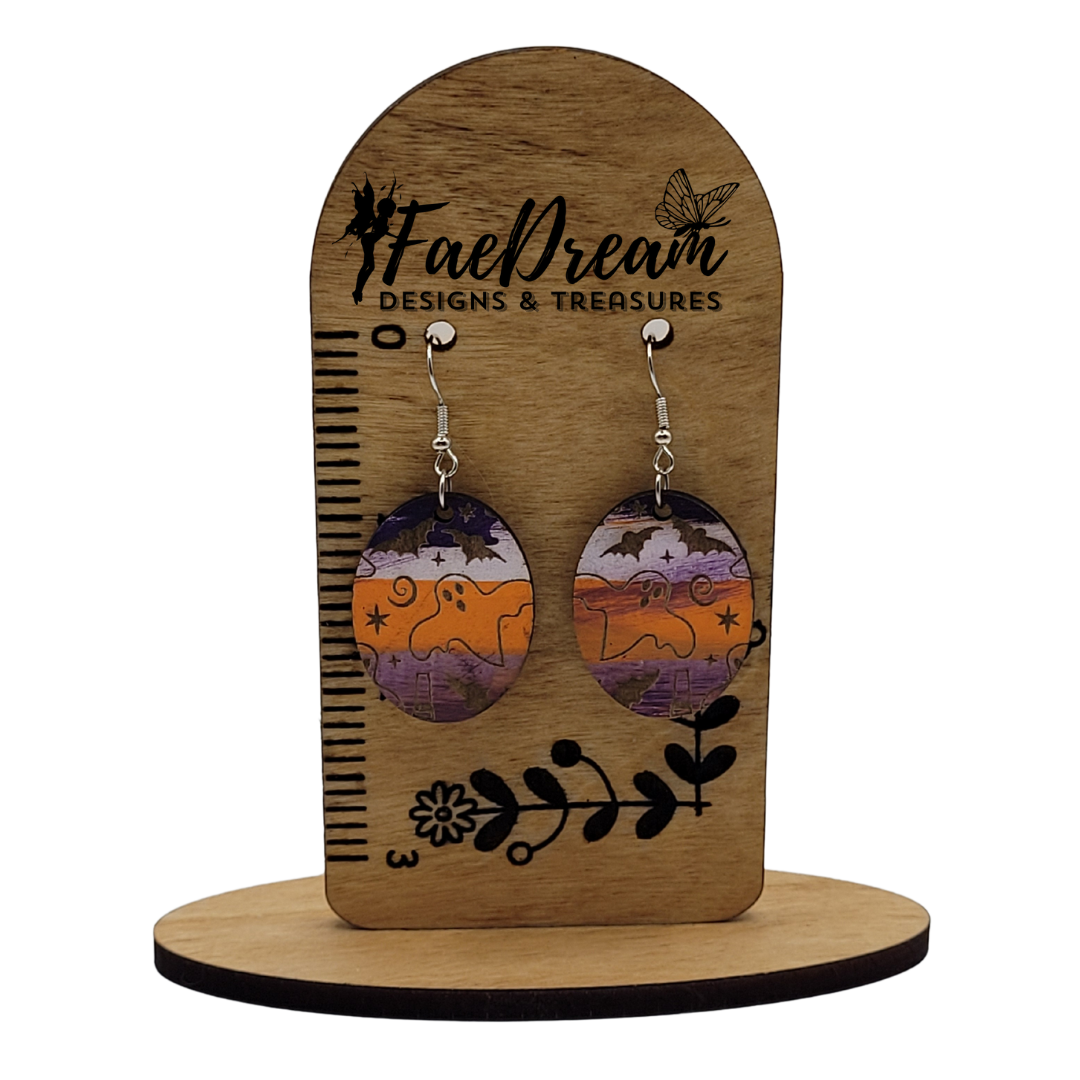 Hand made wooden earrings