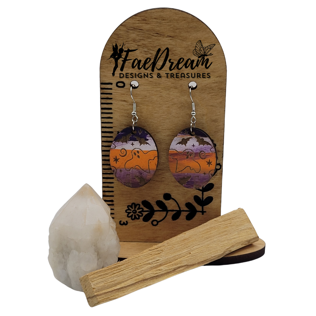 Hand made wooden earrings