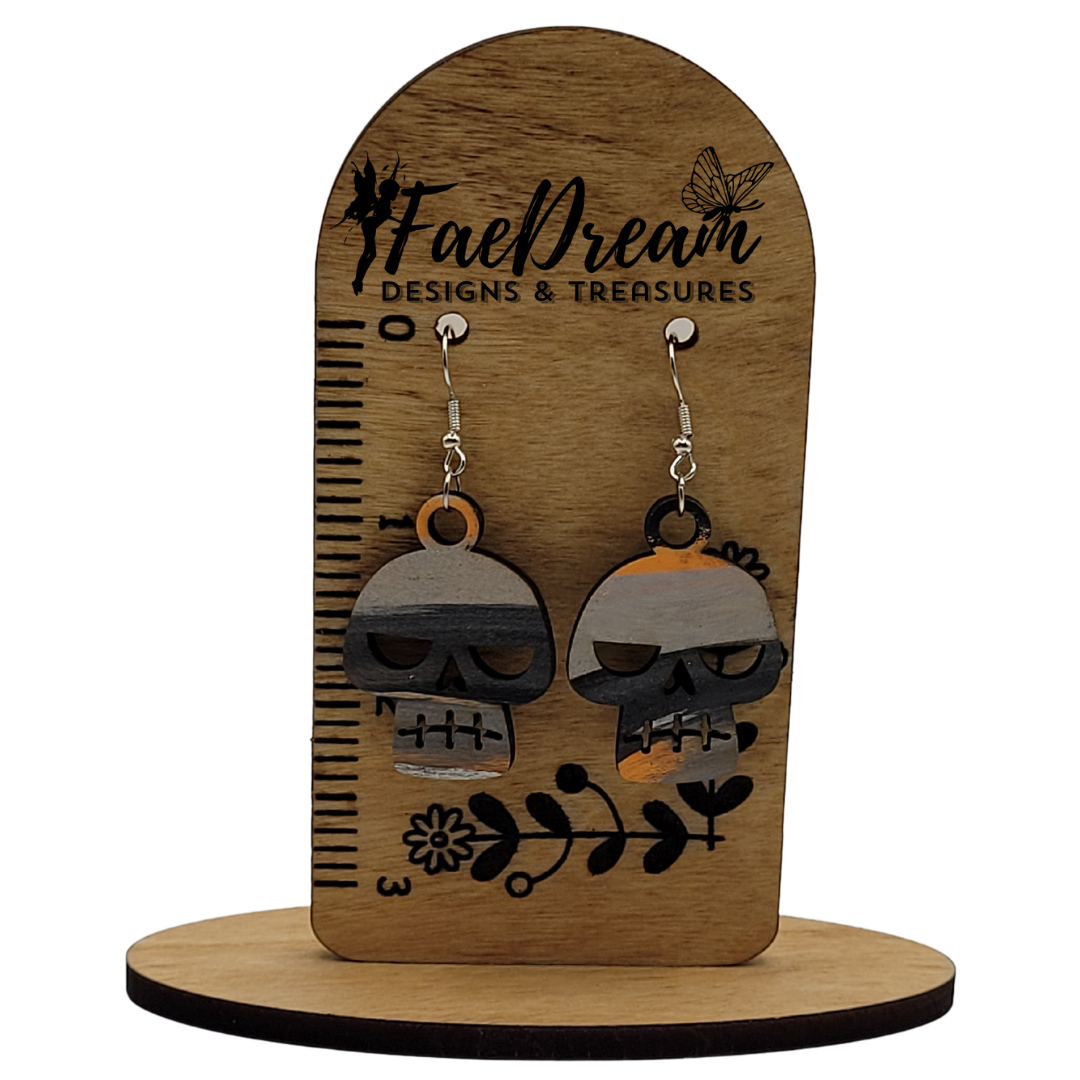 Hand made wooden earrings