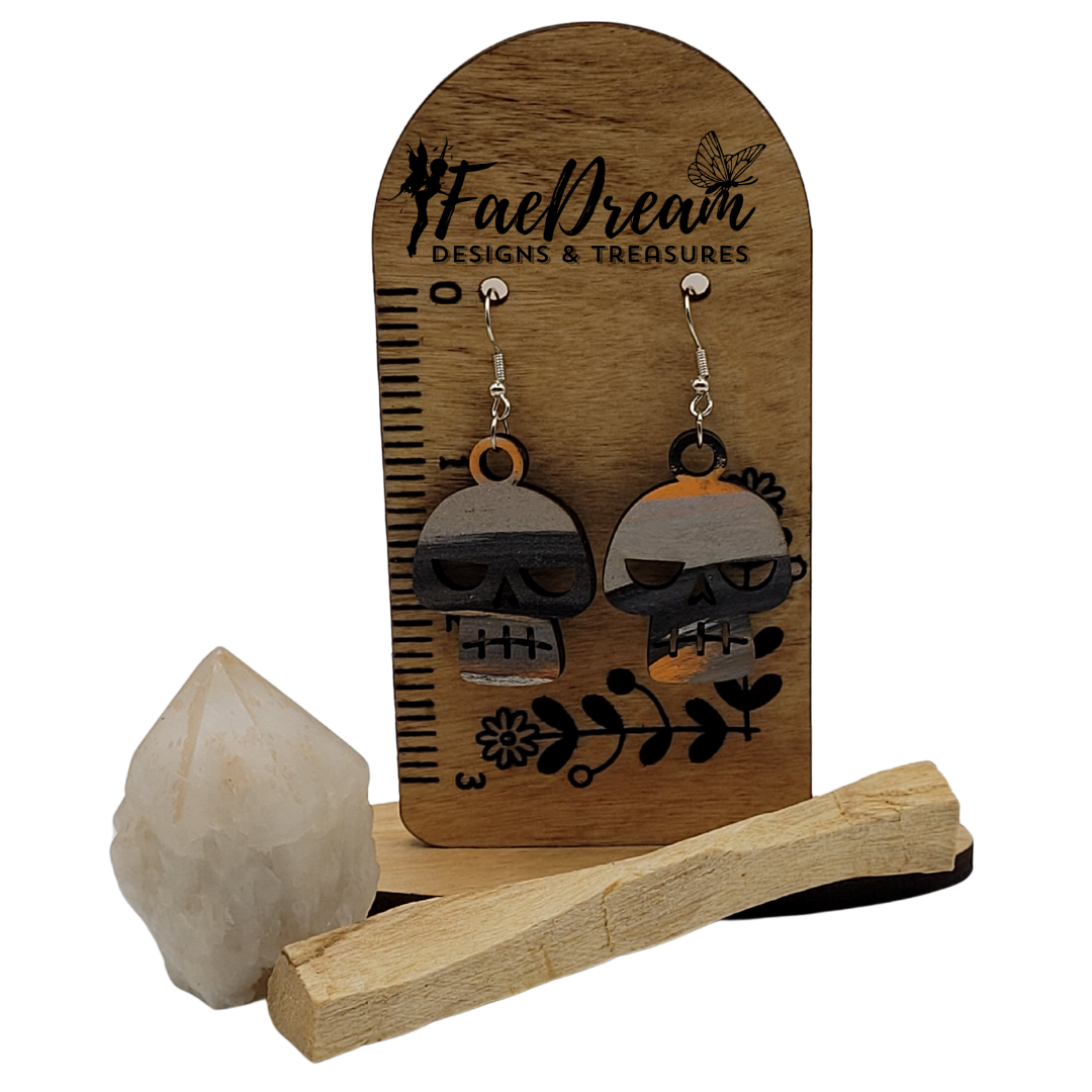 Hand made wooden earrings