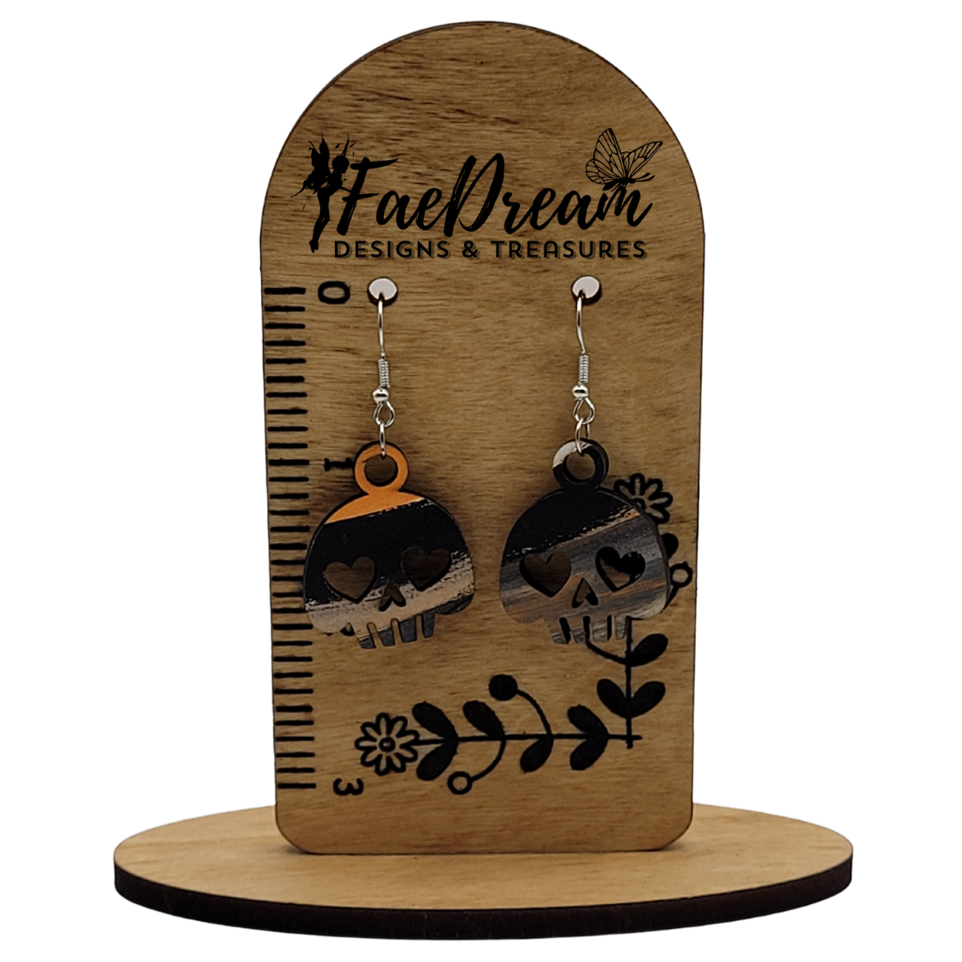 Hand made wooden earrings