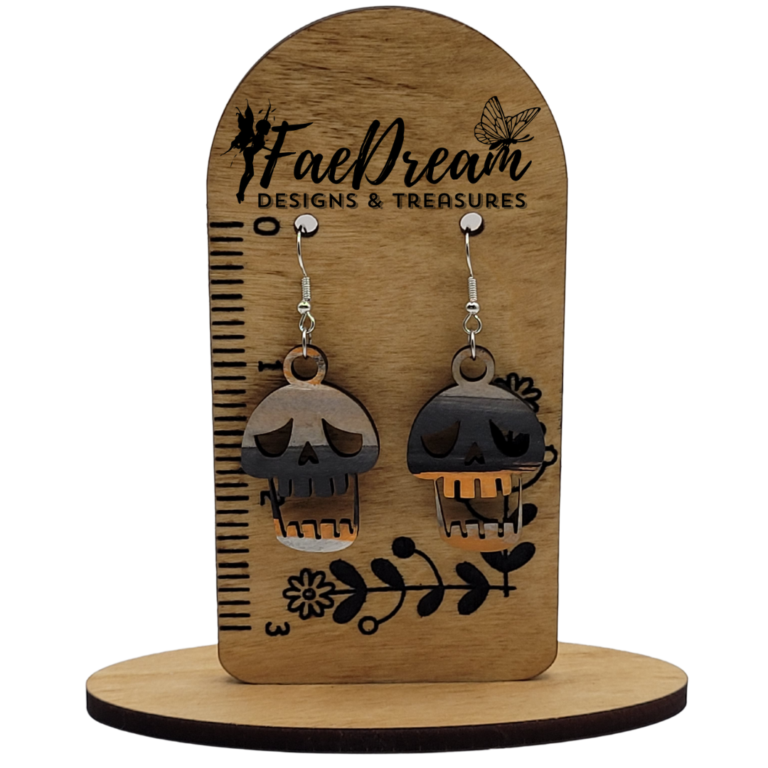 Hand made wooden earrings