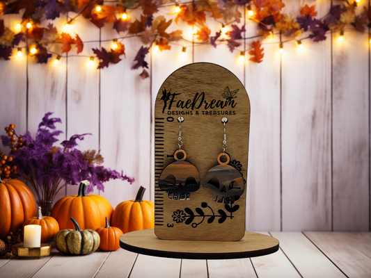 Hand made wooden earrings