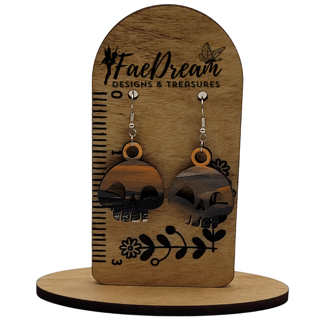 Hand made wooden earrings