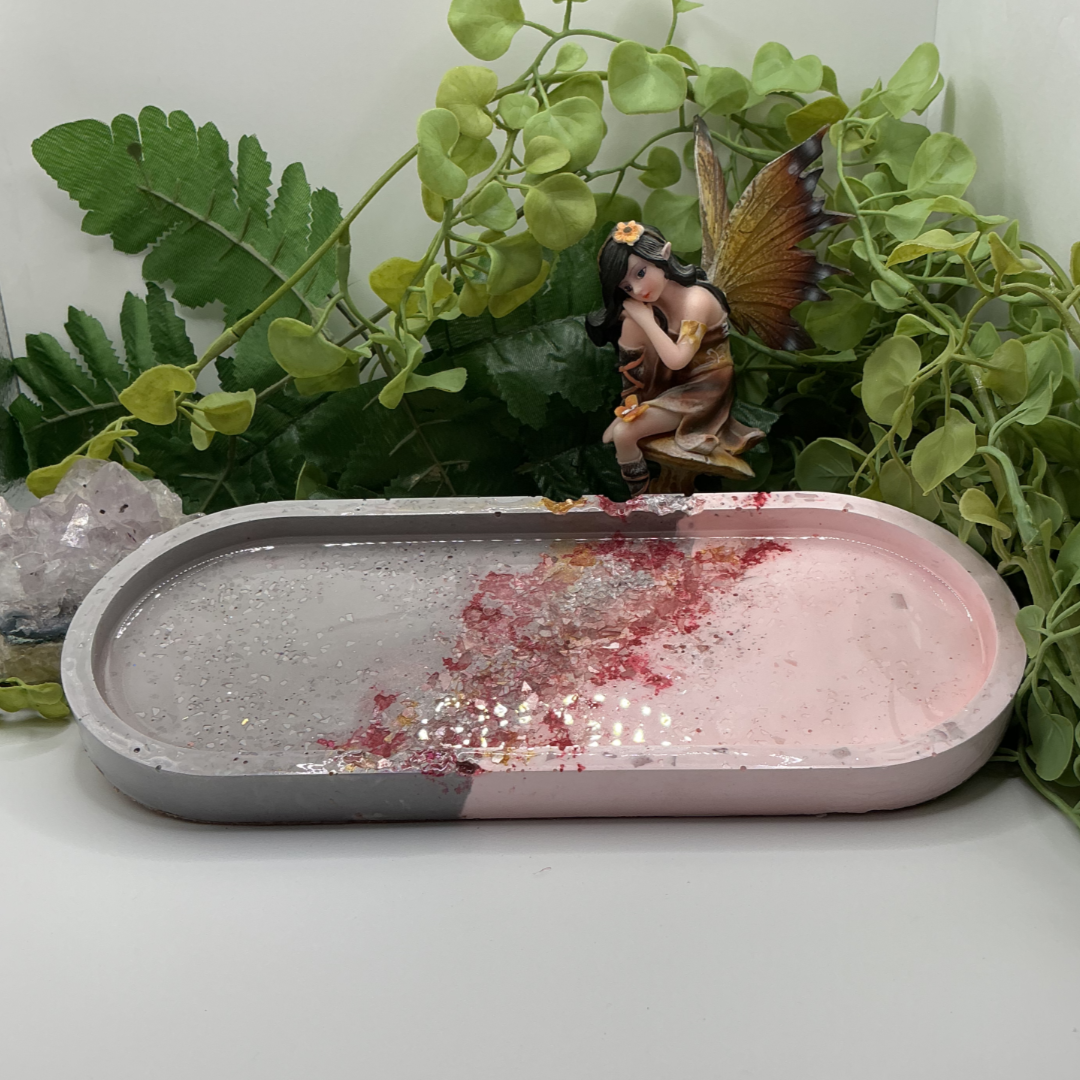 Oval Geode Trinket Tray - Large