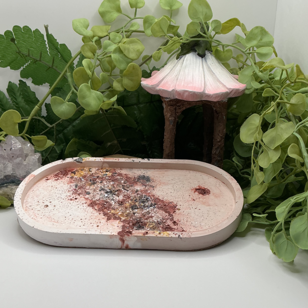 Oval Geode Trinket Tray - Medium