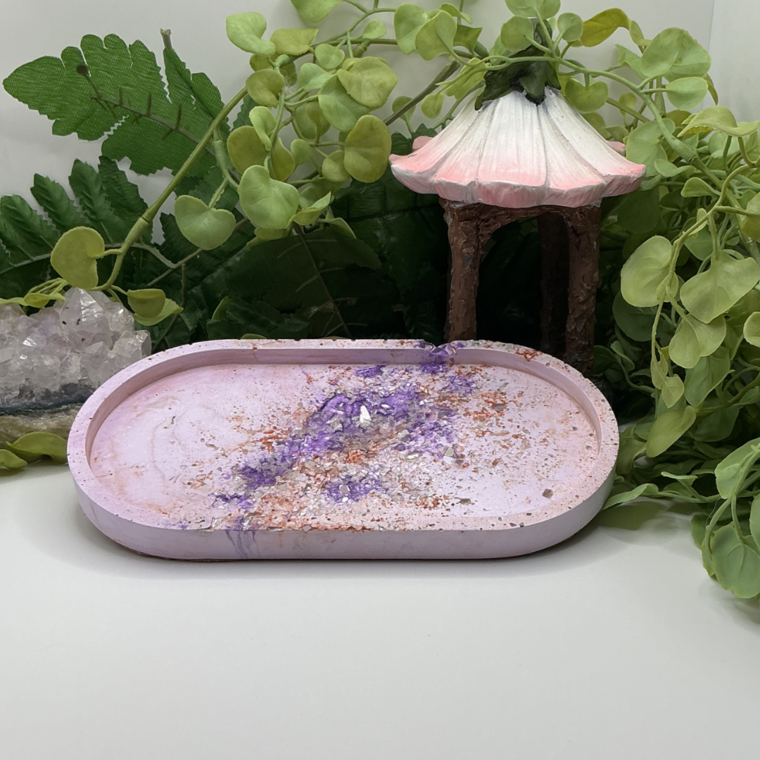Oval Geode Trinket Tray - Medium