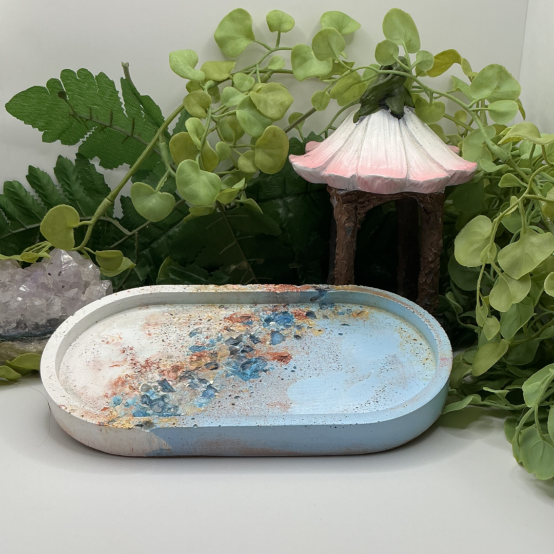 Oval Geode Trinket Tray - Medium