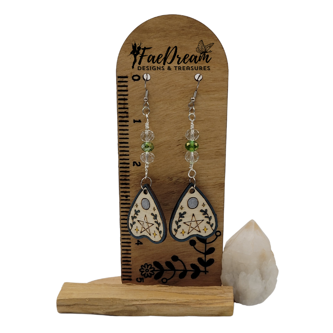 Hand made wooden earrings