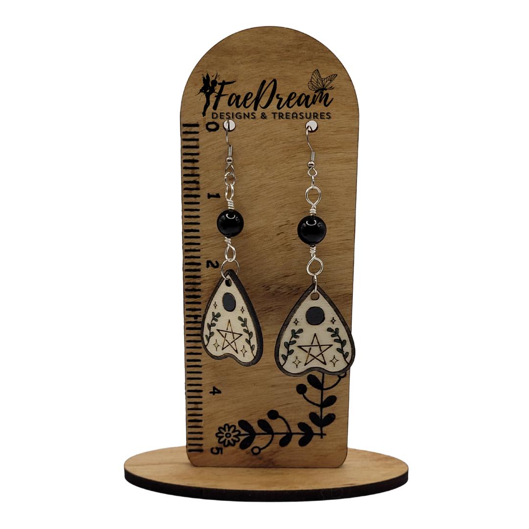 Hand made wooden earrings