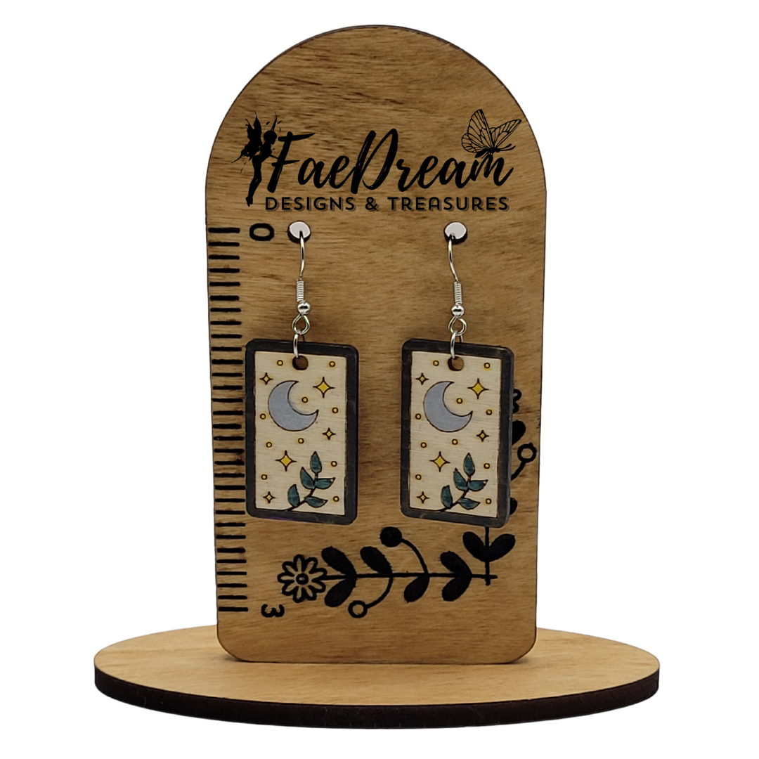 Hand made wooden earrings