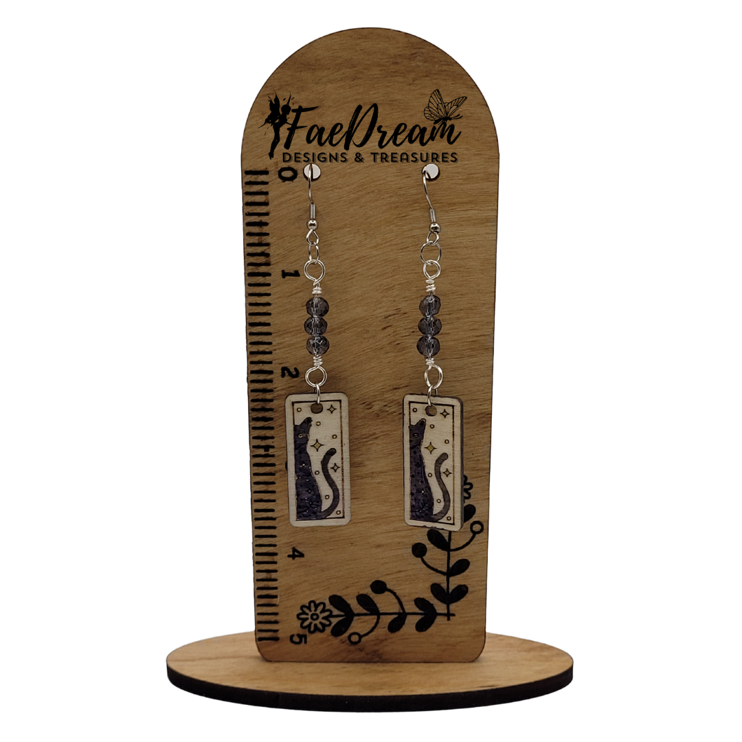 Hand made wooden earrings