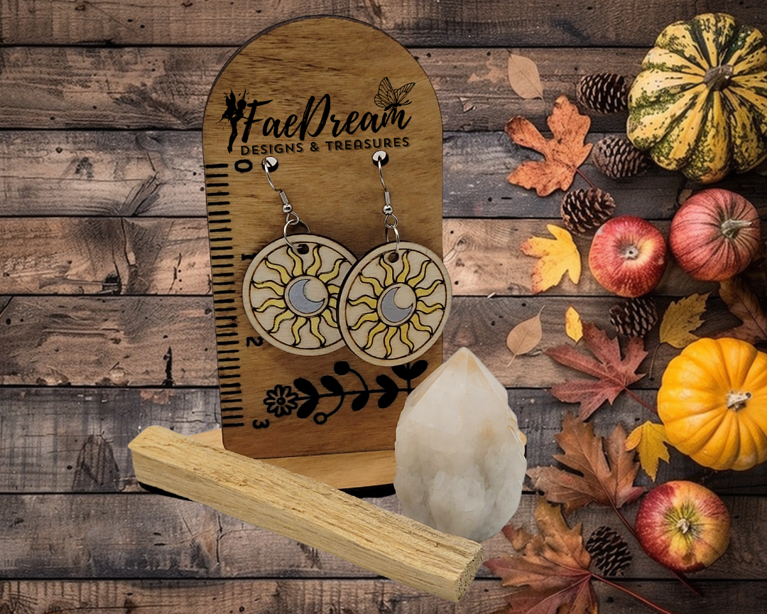 Hand made wooden earrings