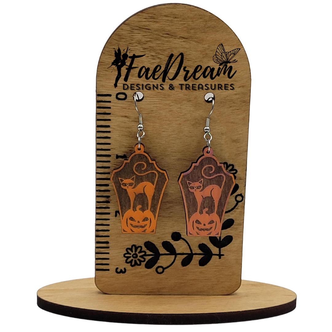 Hand made wooden earrings