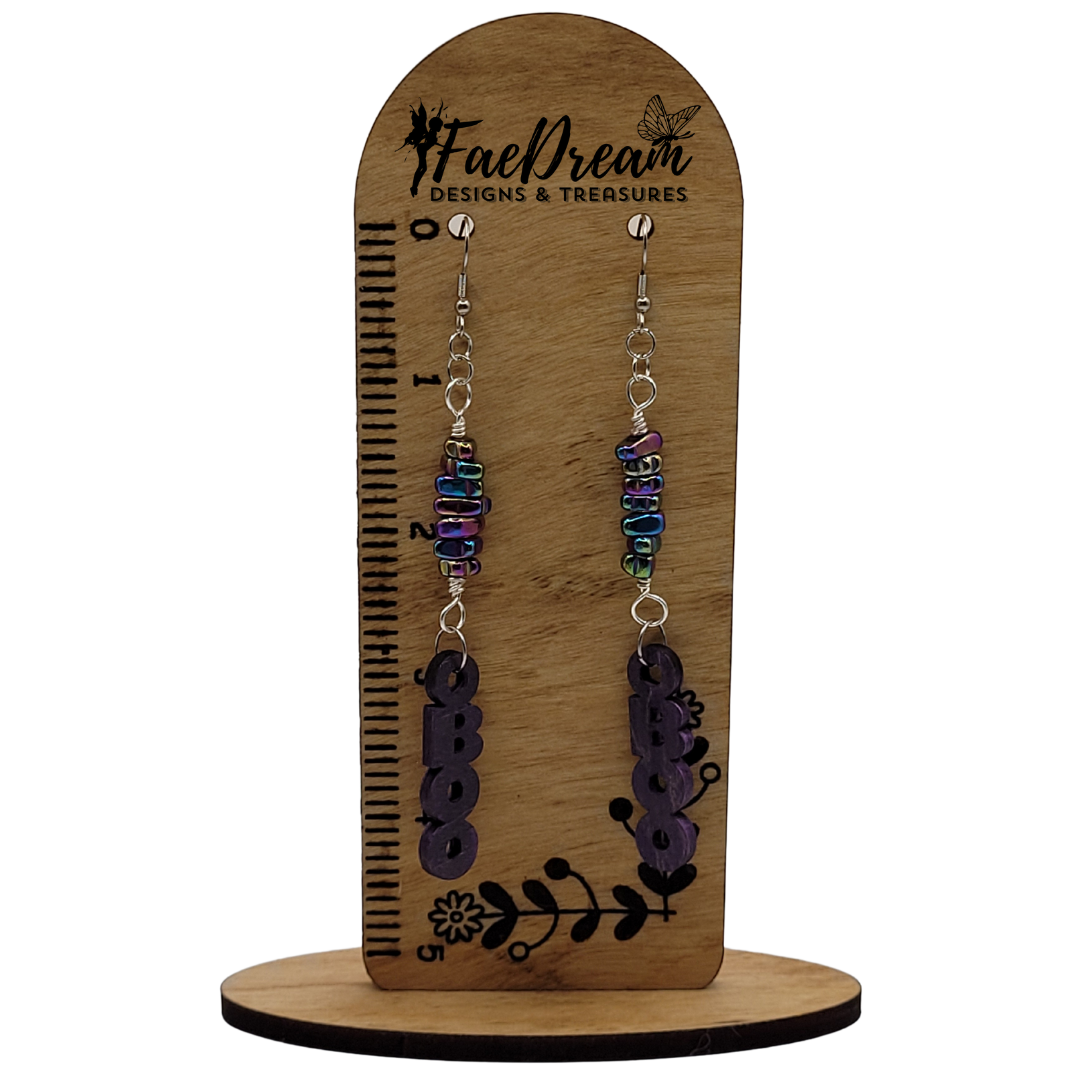 Hand made wooden earrings