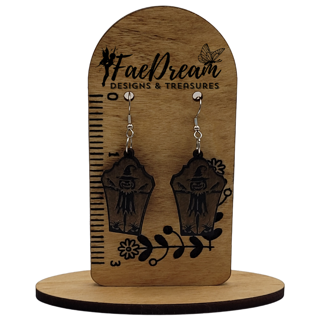 Hand made wooden earrings