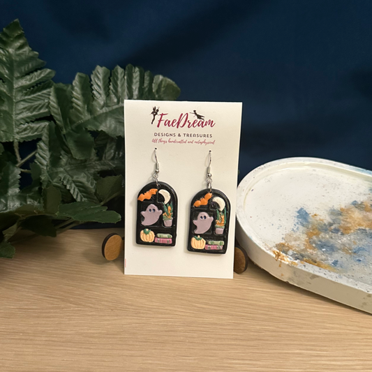 Halloween Bookshelf Earrings